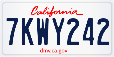 CA license plate 7KWY242