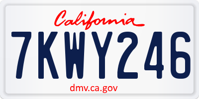 CA license plate 7KWY246