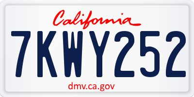 CA license plate 7KWY252