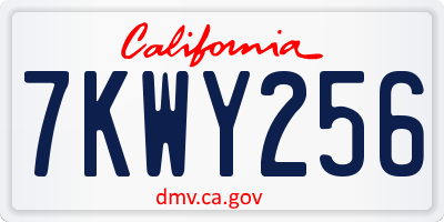 CA license plate 7KWY256