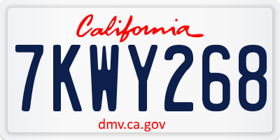 CA license plate 7KWY268