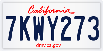 CA license plate 7KWY273