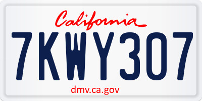 CA license plate 7KWY307