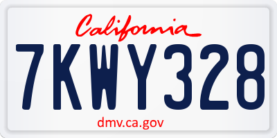 CA license plate 7KWY328