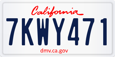 CA license plate 7KWY471