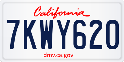 CA license plate 7KWY620