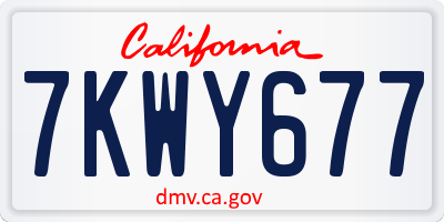 CA license plate 7KWY677