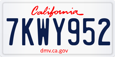 CA license plate 7KWY952