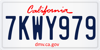 CA license plate 7KWY979