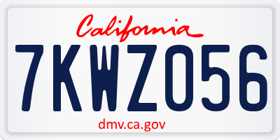 CA license plate 7KWZ056
