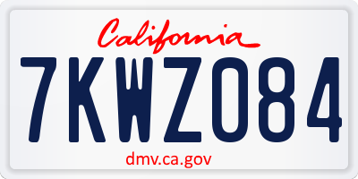 CA license plate 7KWZ084