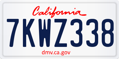 CA license plate 7KWZ338