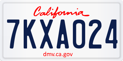 CA license plate 7KXA024