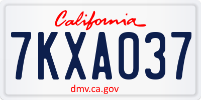 CA license plate 7KXA037