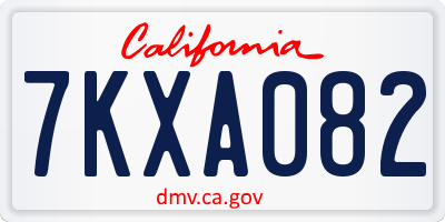 CA license plate 7KXA082