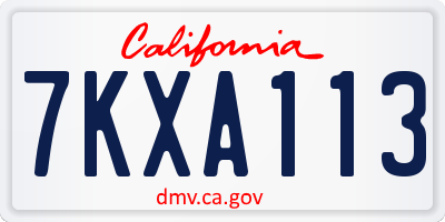 CA license plate 7KXA113