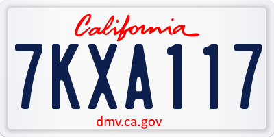 CA license plate 7KXA117