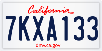 CA license plate 7KXA133