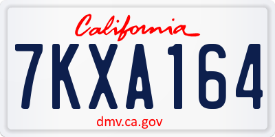 CA license plate 7KXA164