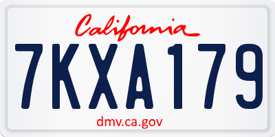 CA license plate 7KXA179