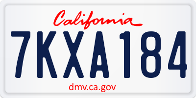 CA license plate 7KXA184