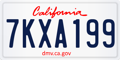 CA license plate 7KXA199