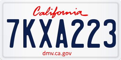 CA license plate 7KXA223