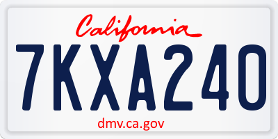 CA license plate 7KXA240