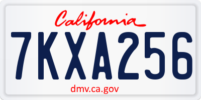 CA license plate 7KXA256