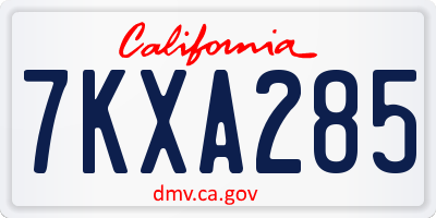 CA license plate 7KXA285