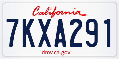 CA license plate 7KXA291