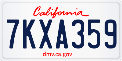 CA license plate 7KXA359