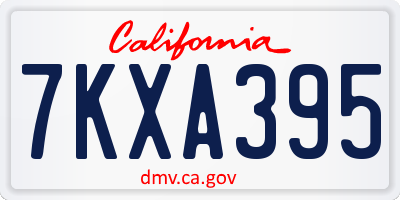CA license plate 7KXA395