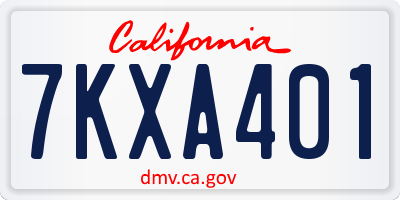 CA license plate 7KXA401