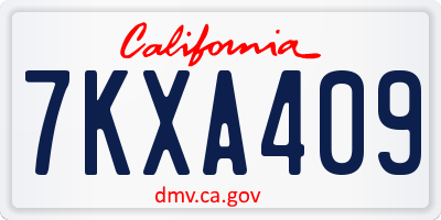 CA license plate 7KXA409