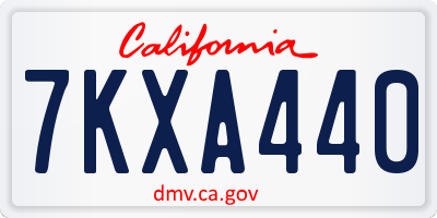 CA license plate 7KXA440
