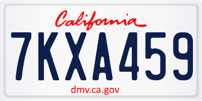 CA license plate 7KXA459