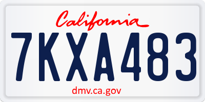 CA license plate 7KXA483