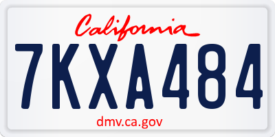 CA license plate 7KXA484