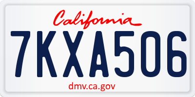 CA license plate 7KXA506