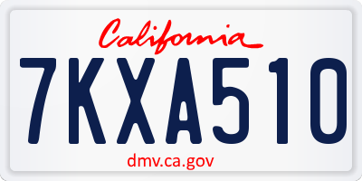 CA license plate 7KXA510