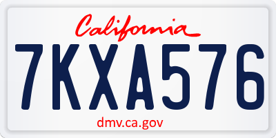 CA license plate 7KXA576