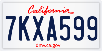 CA license plate 7KXA599