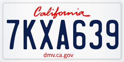 CA license plate 7KXA639