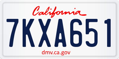 CA license plate 7KXA651