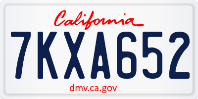 CA license plate 7KXA652