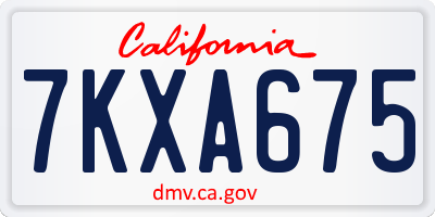 CA license plate 7KXA675