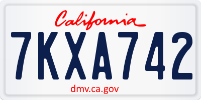 CA license plate 7KXA742