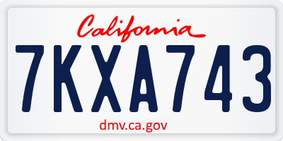 CA license plate 7KXA743