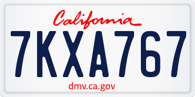CA license plate 7KXA767